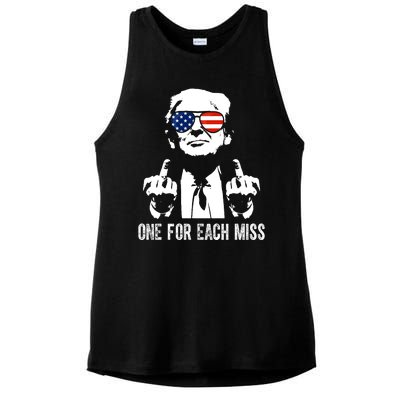 One For Each Miss Donald Trump Middle Finger Usa Funny Ladies PosiCharge Tri-Blend Wicking Tank