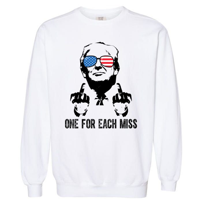 One For Each Miss Donald Trump Middle Finger Usa Funny Garment-Dyed Sweatshirt