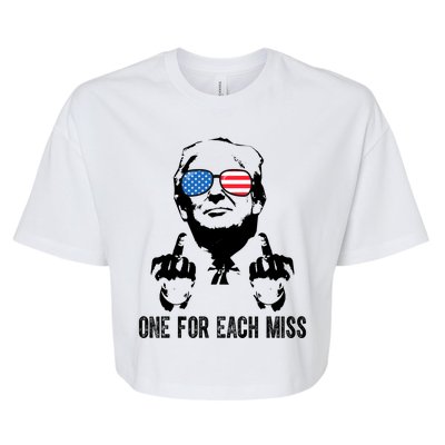 One For Each Miss Donald Trump Middle Finger Usa Funny Bella+Canvas Jersey Crop Tee