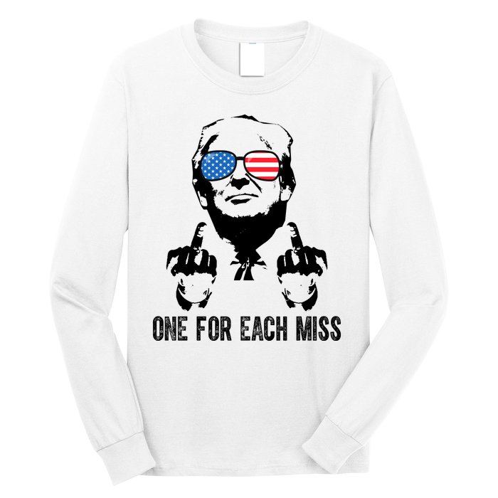 One For Each Miss Donald Trump Middle Finger Usa Funny Long Sleeve Shirt