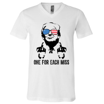 One For Each Miss Donald Trump Middle Finger Usa Funny V-Neck T-Shirt