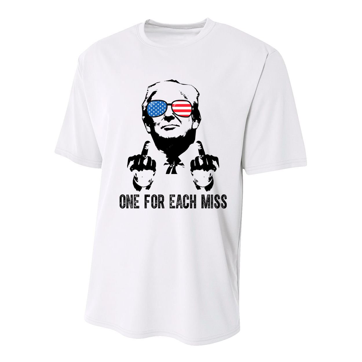 One For Each Miss Donald Trump Middle Finger Usa Funny Youth Performance Sprint T-Shirt