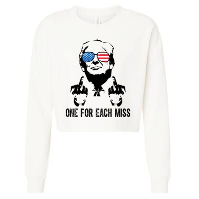 One For Each Miss Donald Trump Middle Finger Usa Funny Cropped Pullover Crew