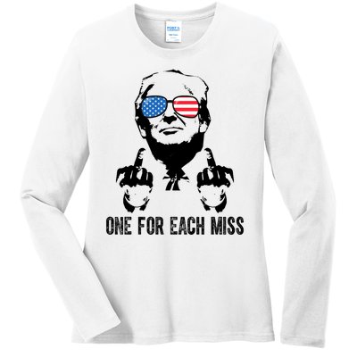 One For Each Miss Donald Trump Middle Finger Usa Funny Ladies Long Sleeve Shirt