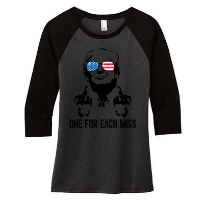 One For Each Miss Donald Trump Middle Finger Usa Funny Women's Tri-Blend 3/4-Sleeve Raglan Shirt