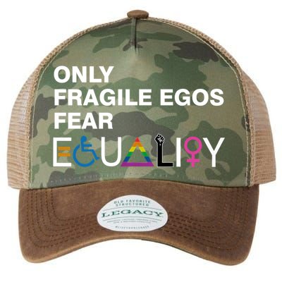 Only Fragile Egos Fear Equality Hu Rights Meaningful Gift Legacy Tie Dye Trucker Hat