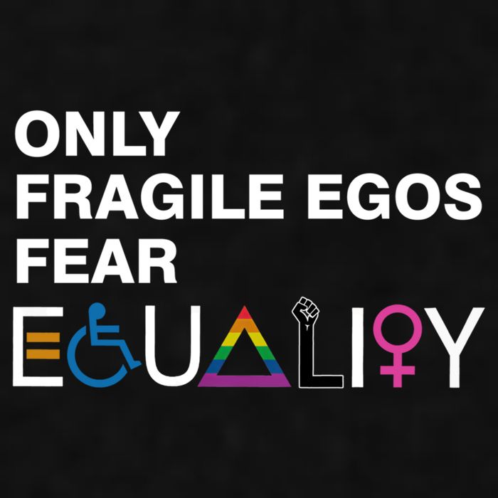 Only Fragile Egos Fear Equality Hu Rights Meaningful Gift Ladies PosiCharge Tri-Blend Wicking Tank