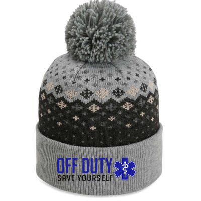 Off Duty Save Yourself EMT The Baniff Cuffed Pom Beanie