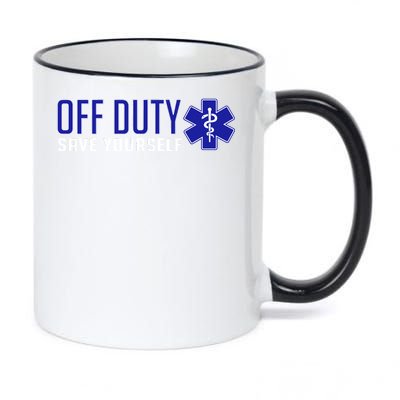 Off Duty Save Yourself EMT 11oz Black Color Changing Mug