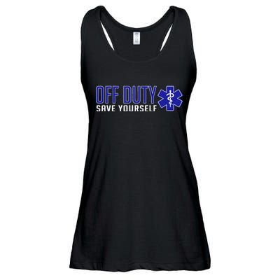 Off Duty Save Yourself EMT Ladies Essential Flowy Tank