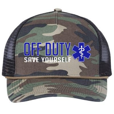 Off Duty Save Yourself EMT Retro Rope Trucker Hat Cap