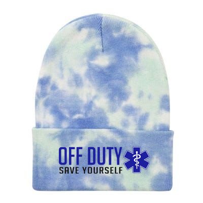 Off Duty Save Yourself EMT Tie Dye 12in Knit Beanie