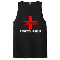 Off Duty Save Yourself Funny Lifeguard PosiCharge Competitor Tank