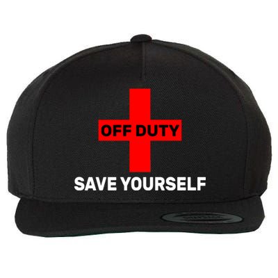 Off Duty Save Yourself Funny Lifeguard Wool Snapback Cap