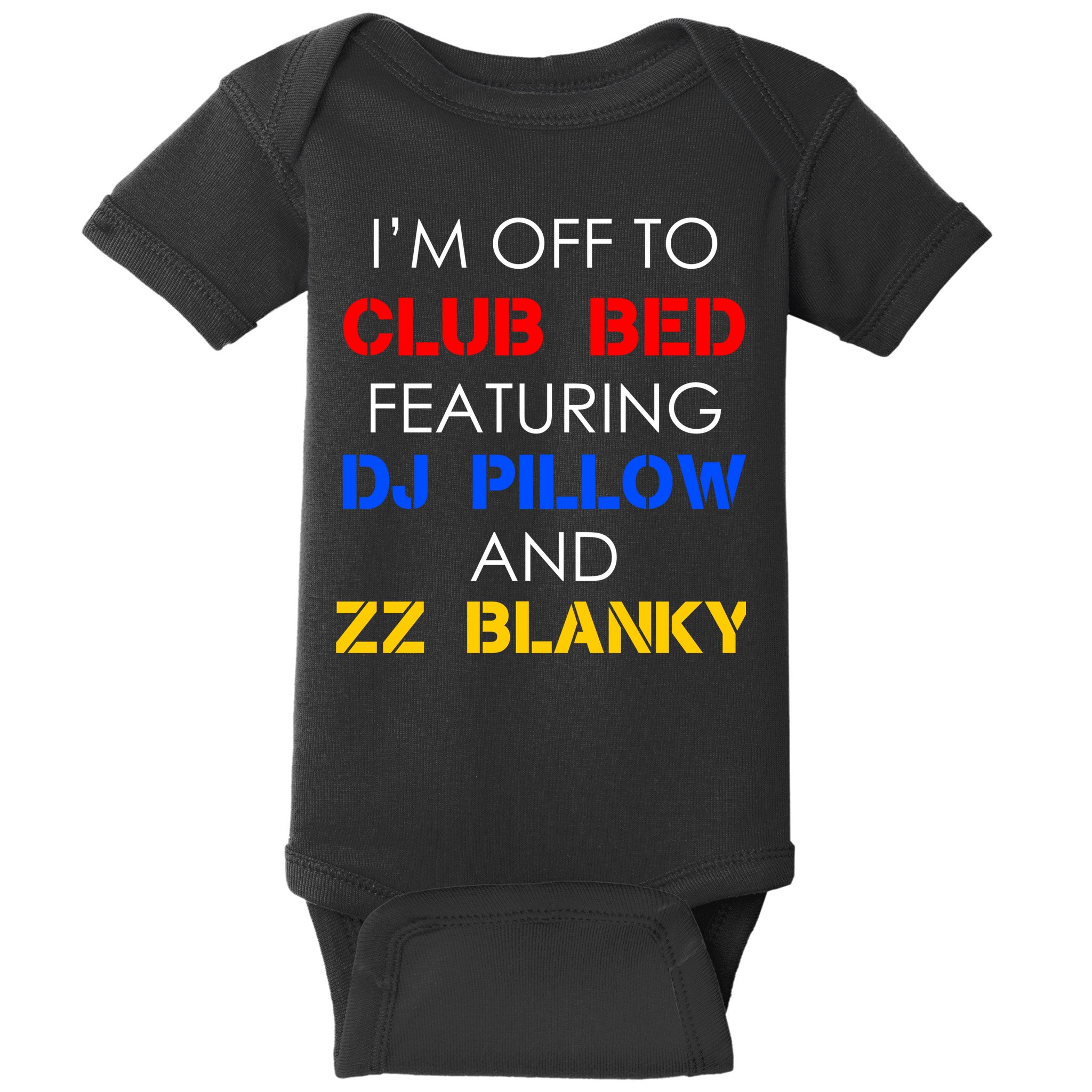 Off To Club Bed Featuring DJ Pillow and ZZ Blanky Baby Bodysuit