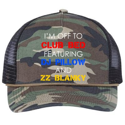 Off To Club Bed Featuring DJ Pillow and ZZ Blanky Retro Rope Trucker Hat Cap