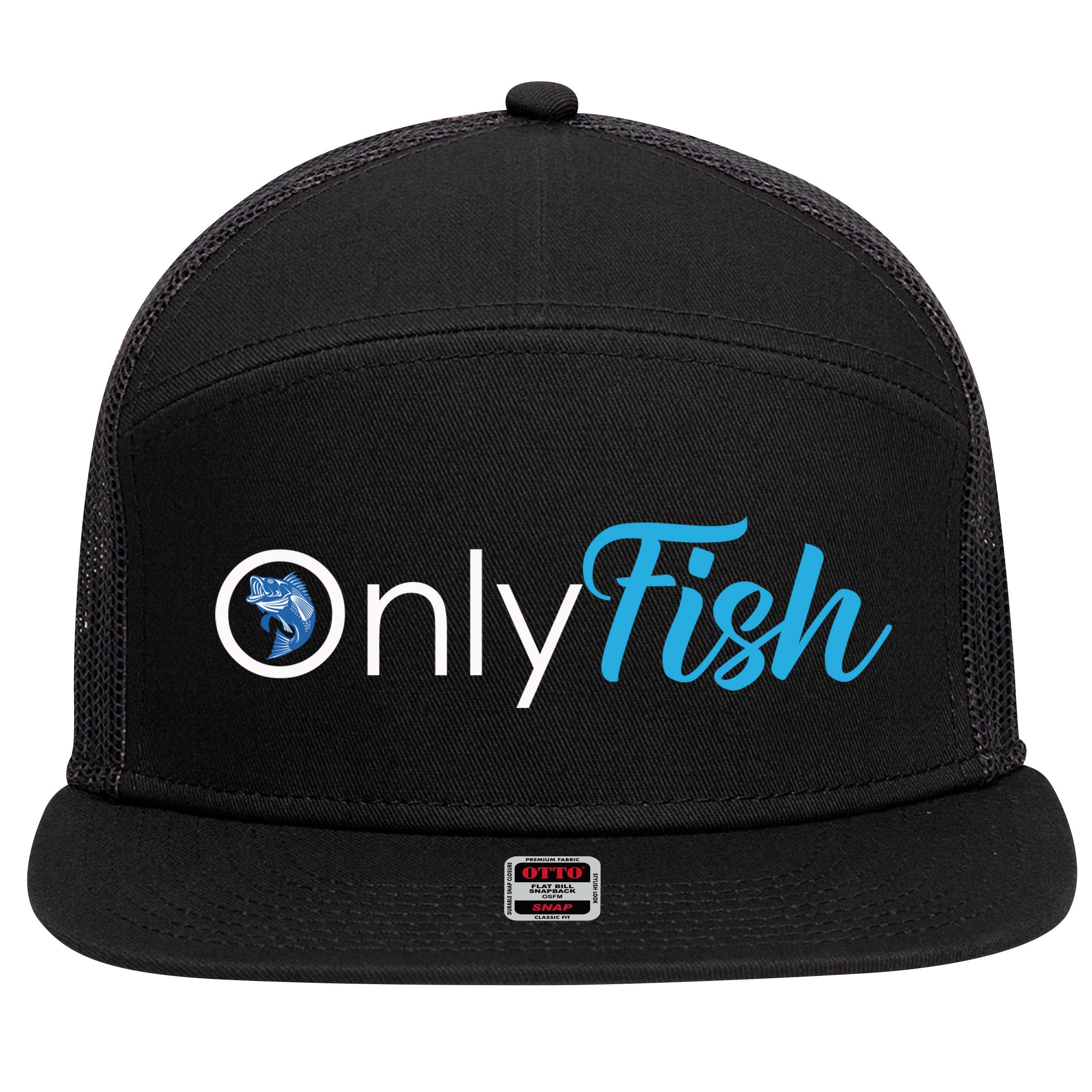 Only Fish Fishing 7 Panel Mesh Trucker Snapback Hat