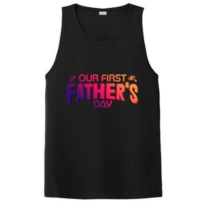 Our First Fathers Day Newborn Gift PosiCharge Competitor Tank