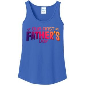 Our First Fathers Day Newborn Gift Ladies Essential Tank