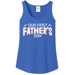 Our First Fathers Day Newborn Gift Ladies Essential Tank