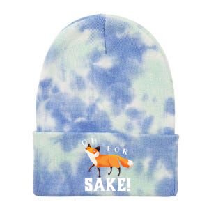 Oh For Fox Sake Humorous Animal Pun Gift Tie Dye 12in Knit Beanie