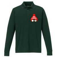 Oh Fudge Funny Christmas Performance Long Sleeve Polo