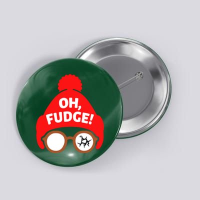 Oh Fudge Funny Christmas Button