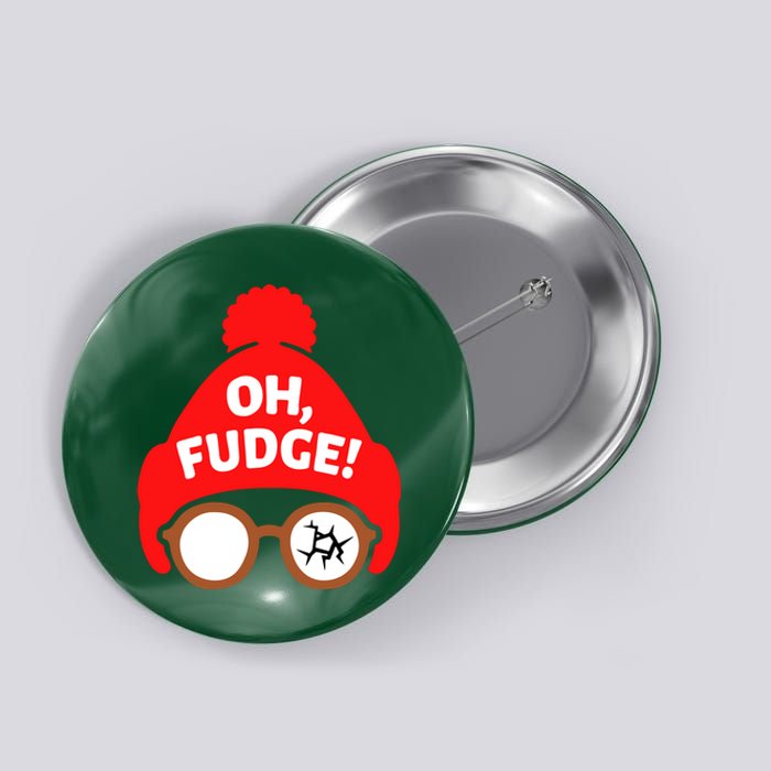 Oh Fudge Funny Christmas Button