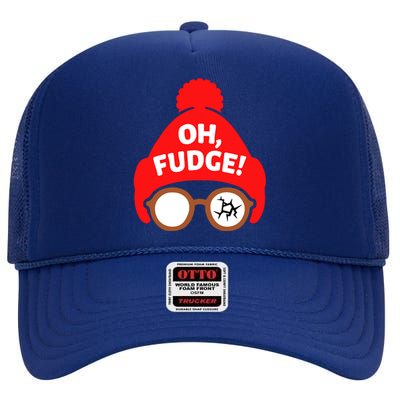 Oh Fudge Funny Christmas High Crown Mesh Back Trucker Hat