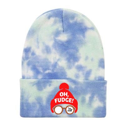 Oh Fudge Funny Christmas Tie Dye 12in Knit Beanie