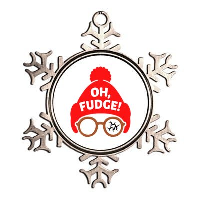 Oh Fudge Funny Christmas Metallic Star Ornament