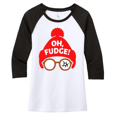 Oh Fudge Funny Christmas Women's Tri-Blend 3/4-Sleeve Raglan Shirt