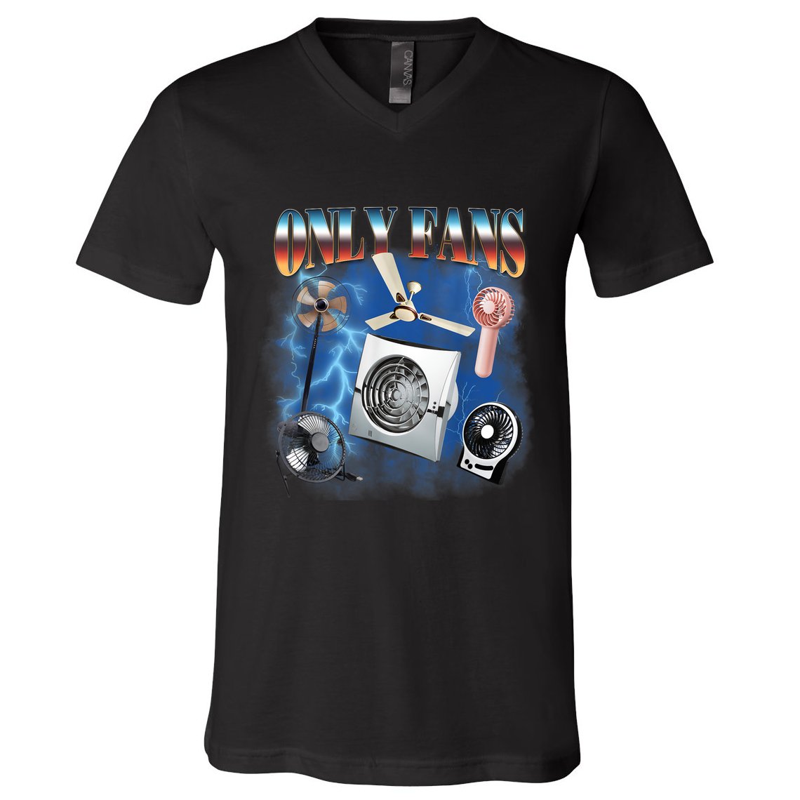 Only Fans Funny Fans Joke Meme Adult Humor V-Neck T-Shirt