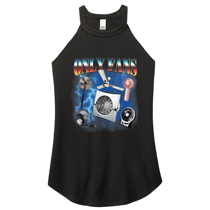 Only Fans Funny Fans Joke Meme Adult Humor Women's Perfect Tri Rocker Tank