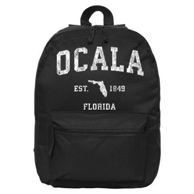 Ocala Florida Fl Vintage Established Athletic Sports Design 16 in Basic Backpack