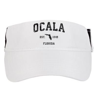 Ocala Florida Fl Vintage Established Athletic Sports Design Adult Drive Performance Visor