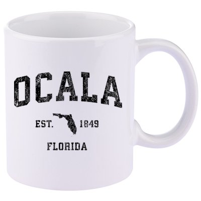 Ocala Florida Fl Vintage Established Athletic Sports Design 11oz C Handle Ceramic Mug