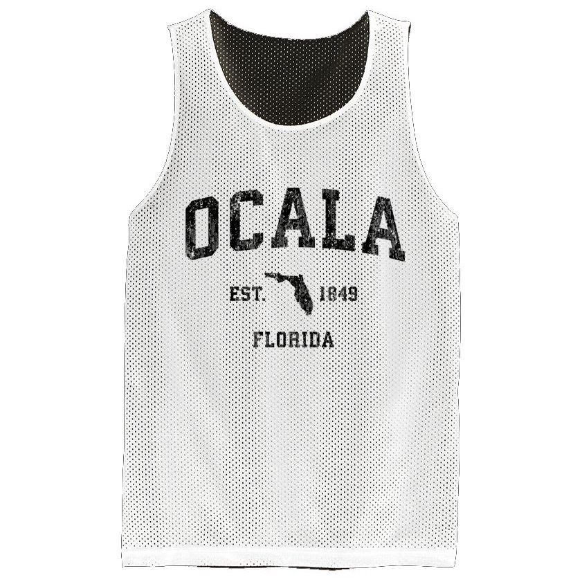 Ocala Florida Fl Vintage Established Athletic Sports Design Mesh Reversible Basketball Jersey Tank