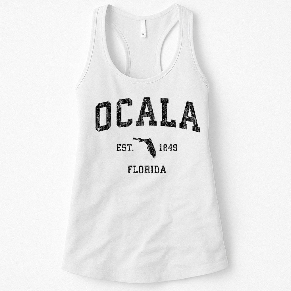 Ocala Florida Fl Vintage Established Athletic Sports Design Womens Tank Top