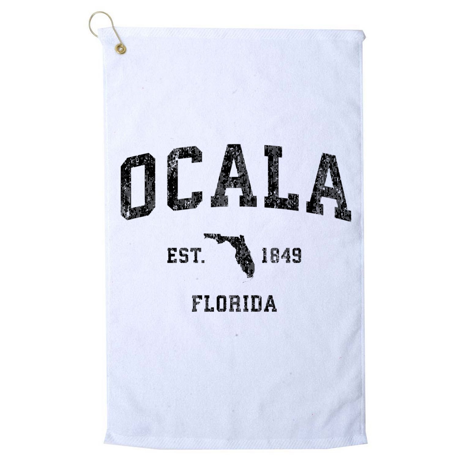 Ocala Florida Fl Vintage Established Athletic Sports Design Golf Towel