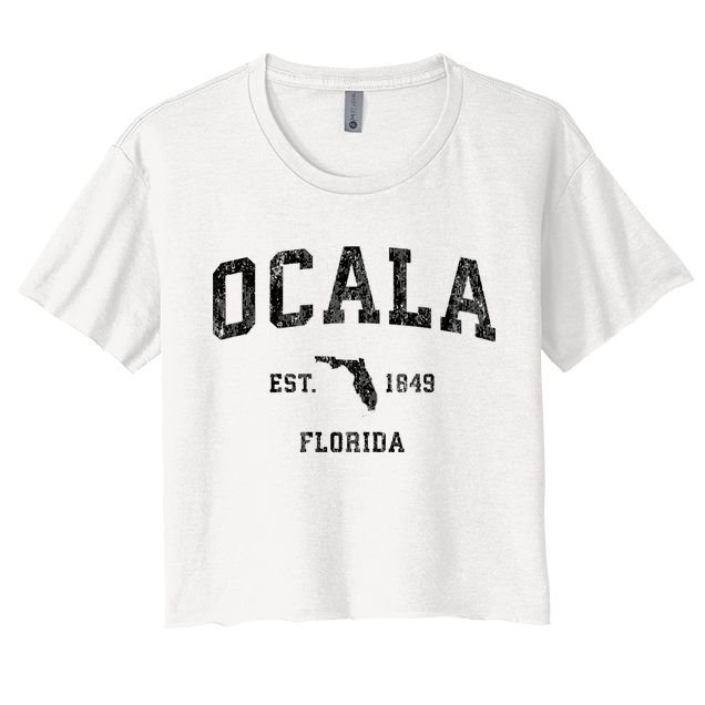 Ocala Florida Fl Vintage Established Athletic Sports Design Crop Top
