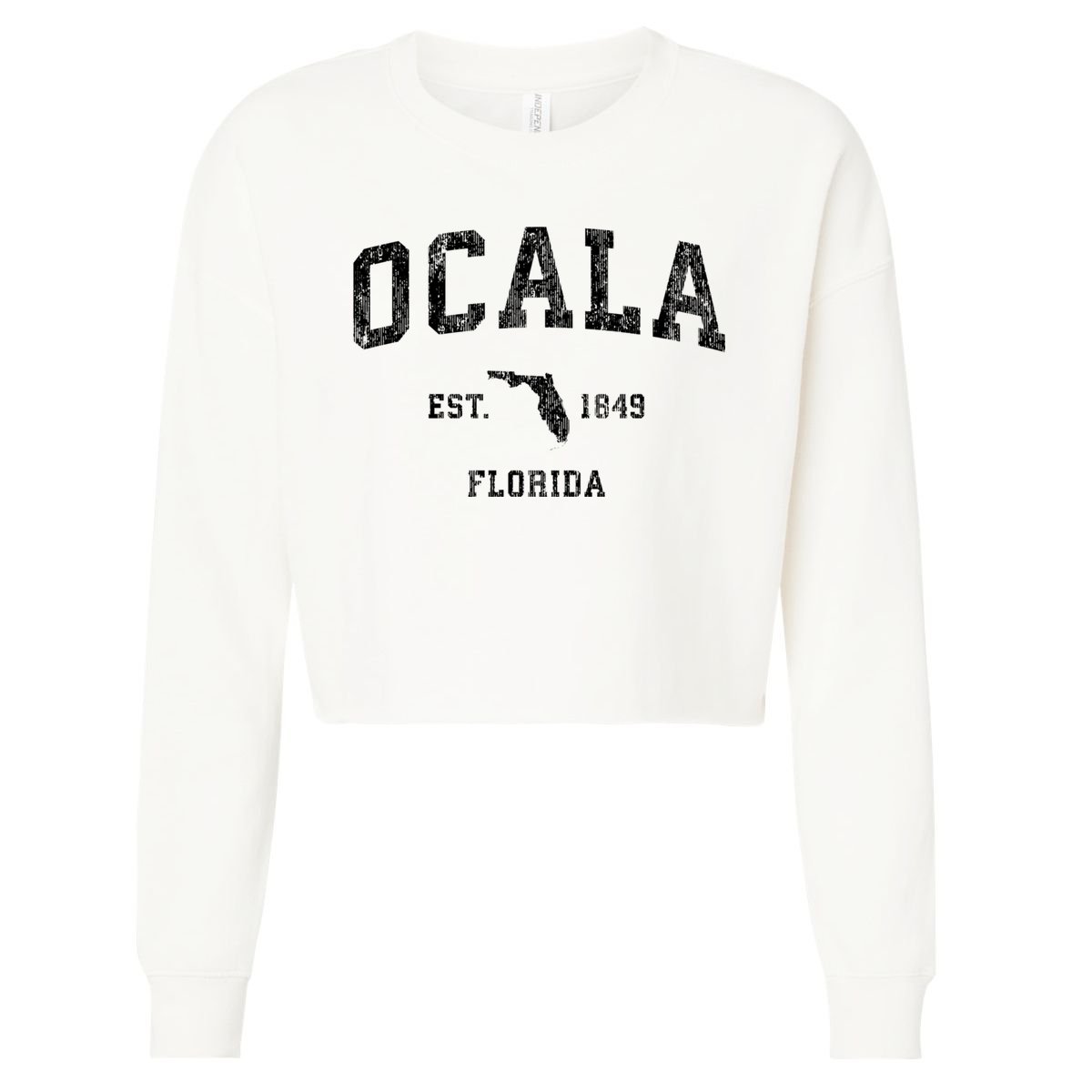 Ocala Florida Fl Vintage Established Athletic Sports Design Cropped Pullover Crew