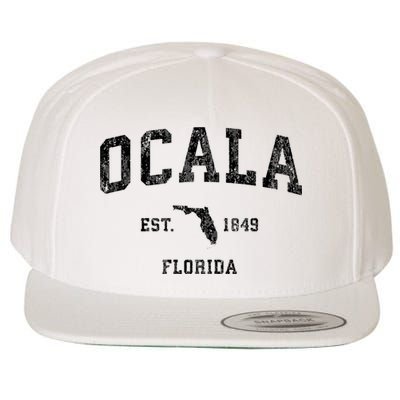 Ocala Florida Fl Vintage Established Athletic Sports Design Wool Snapback Cap