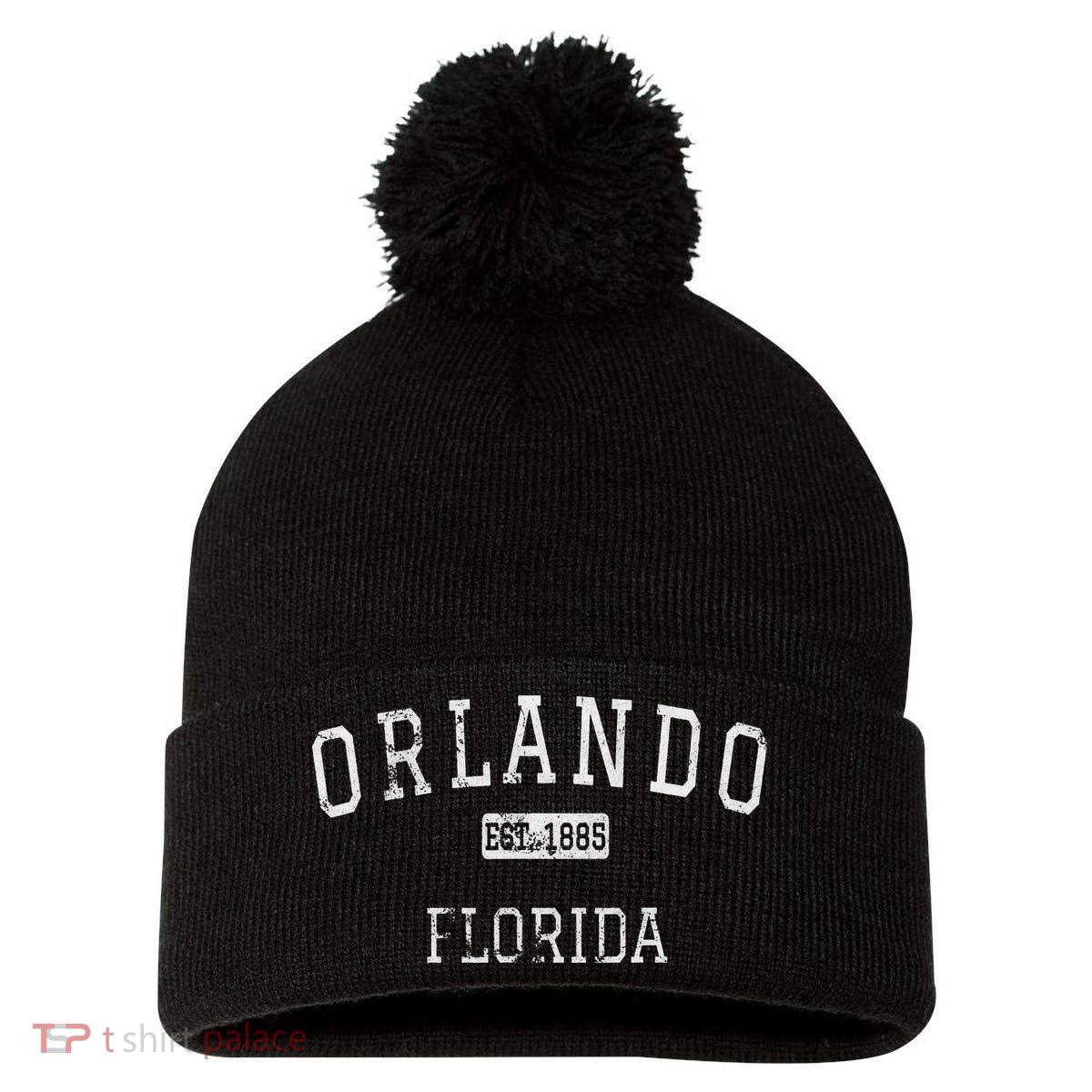 Orlando Florida Fl Vintage Pom Pom 12in Knit Beanie