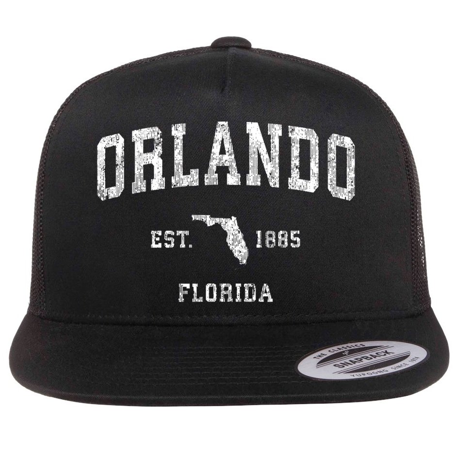Orlando Florida FL Vintage Design Flat Bill Trucker Hat
