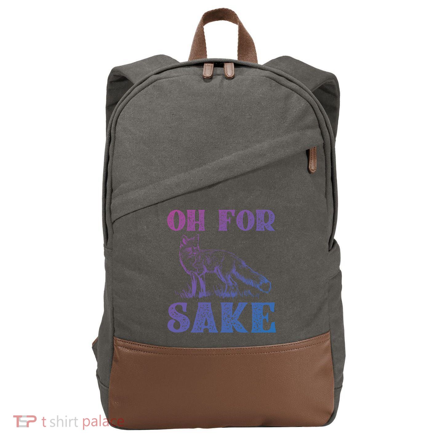 Oh For Fox Sake Gift Cotton Canvas Backpack