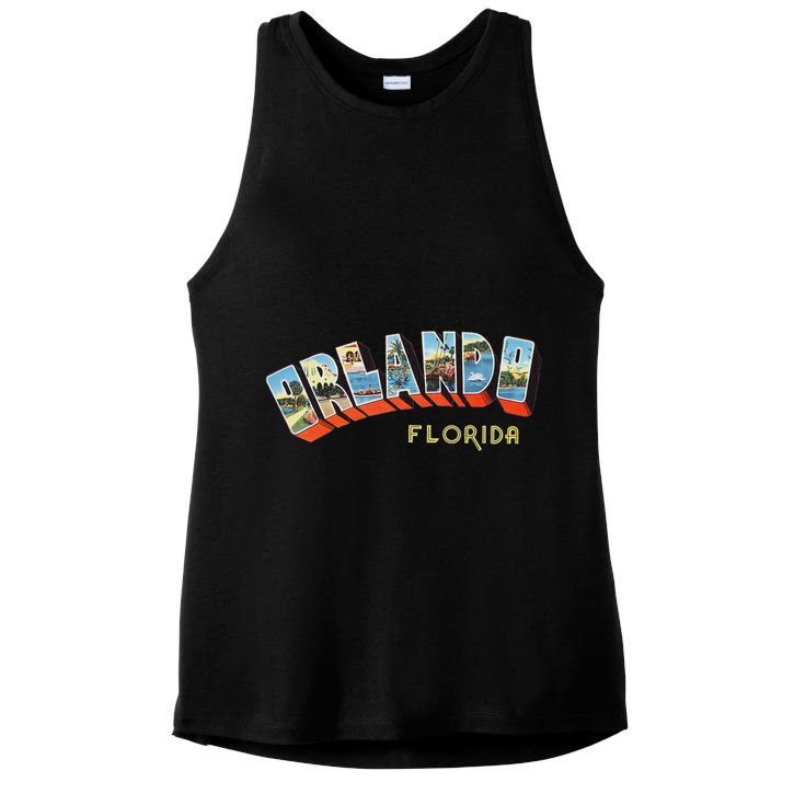 Orlando Florida Fl And Women Retro Vintage Ladies PosiCharge Tri-Blend Wicking Tank