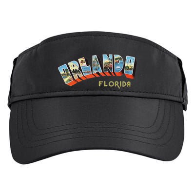 Orlando Florida Fl And Women Retro Vintage Adult Drive Performance Visor