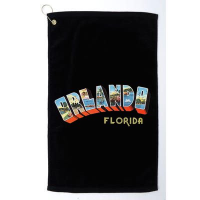 Orlando Florida Fl And Women Retro Vintage Golf Towel