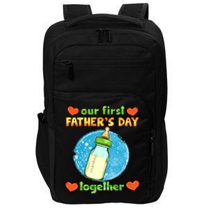 Our First Fathers Day Together Matching Dad Son Gift Impact Tech Backpack